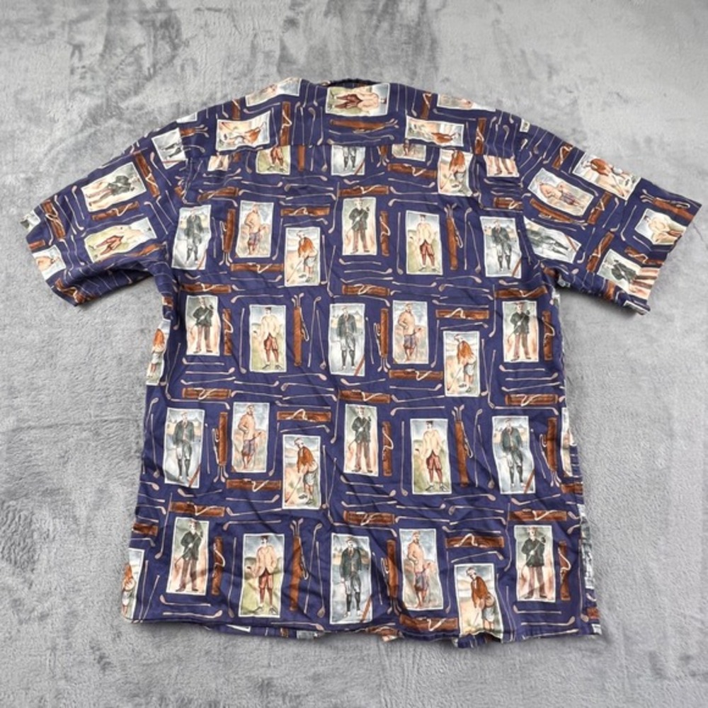 Reyn Spooner Vintage Hawaiian Shirt Egyptian Cotton Golf Print Mens Short Sleeve - Picture 3 of 9